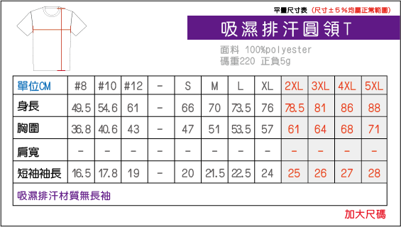尺寸總表-吸濕排汗圓領T-01-01
