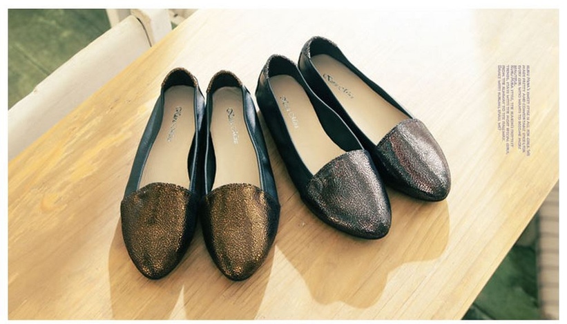 Kuru Mira尖頭金屬網紋軟羊皮懶人鞋 銀X黑 (4)