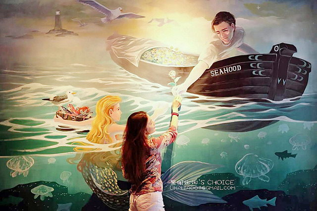 水貨炭火烤魚壁畫自拍